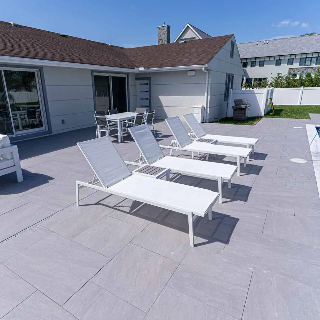 Light Grey Porcelain Pavers (Modular Pattern) Italian Light Grey Porcelain Tiles - NT Pavers