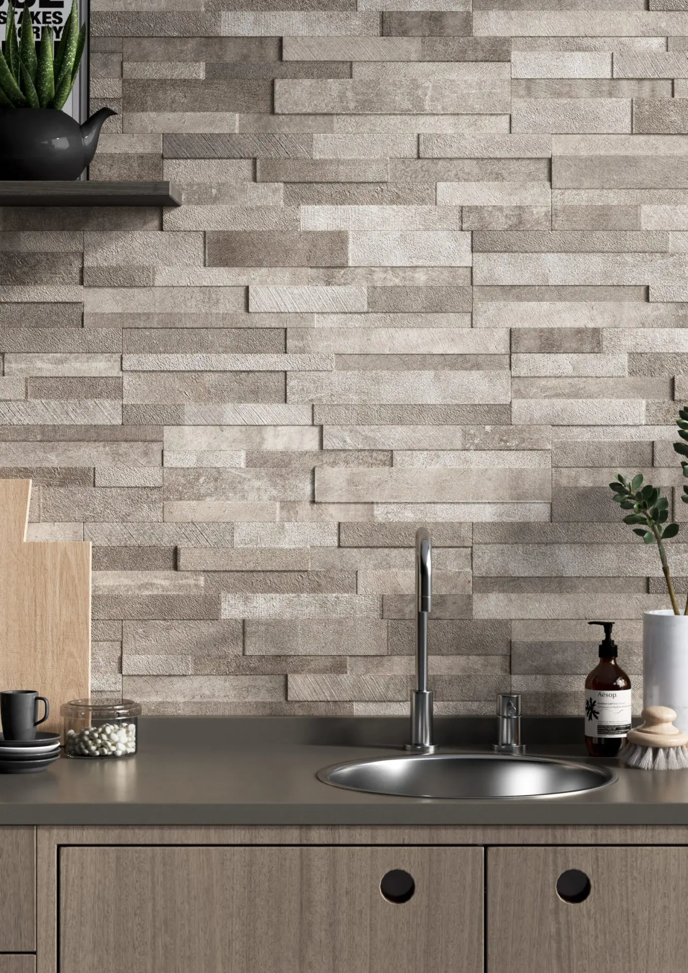NT Pavers Porcelain Ledger - Clay 3D