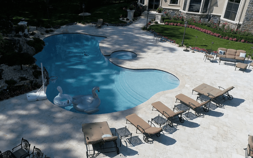 Travertine Pool Deck &marble pavers