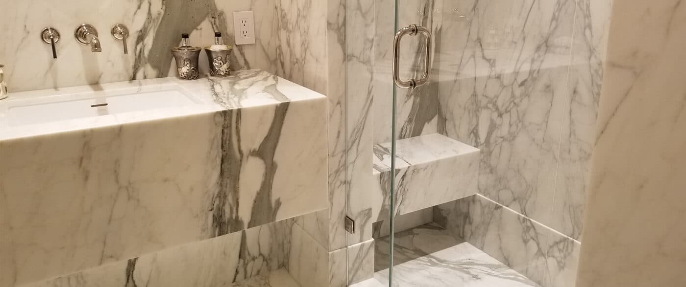 Using Marble in the Bathroom: Everything You Need to Know Beautiful Marble Tiles cut from large format marble slabs!