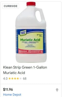 muriatic acid picture in home depot