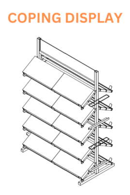 Stone Coping Display Rack Stone Display Stands - NT Pavers