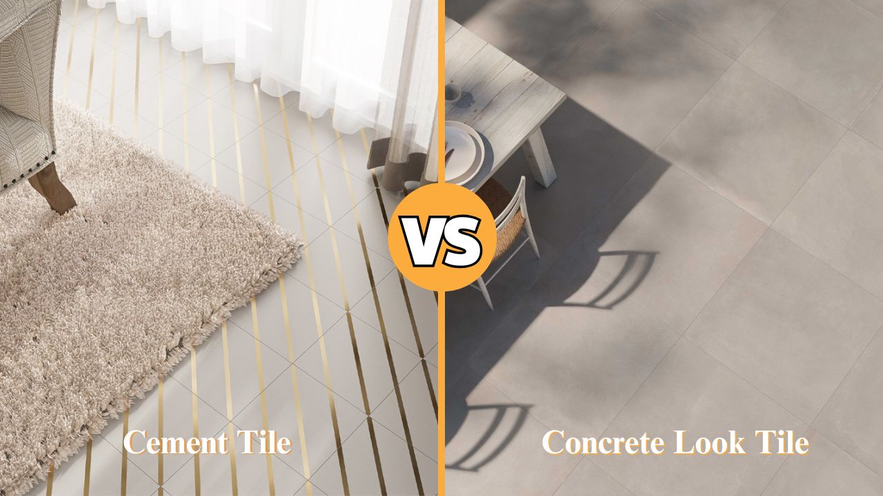 Cement Tile vs Concrete Look Tile