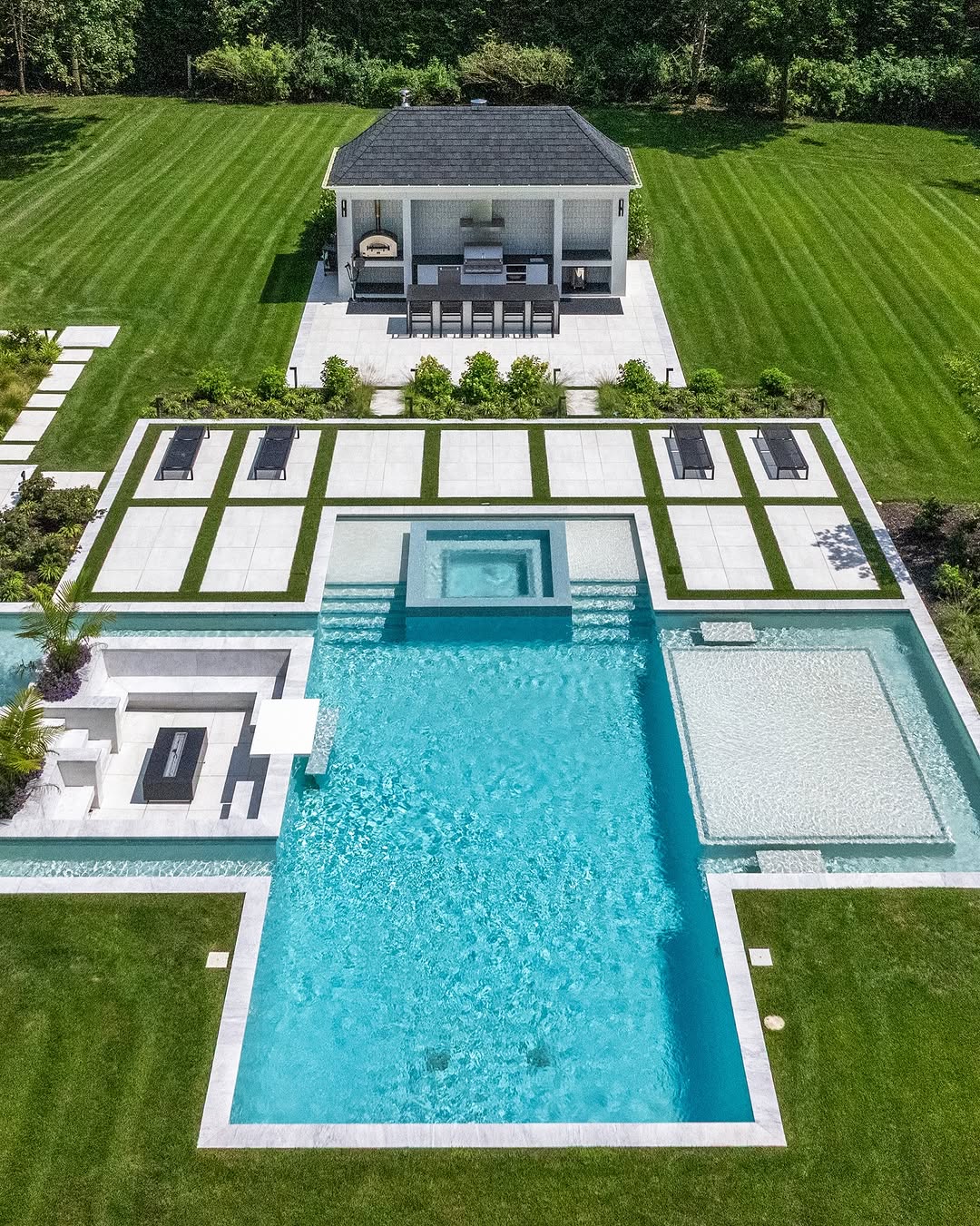 Modern Pool Waterline Tile Ideas Bluestone look Porcelain Pool Tile for Waterline