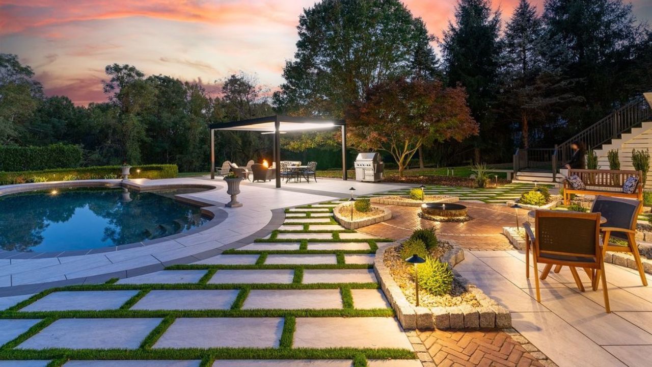 Concrete Look Porcelain Walkway Paver Ideas