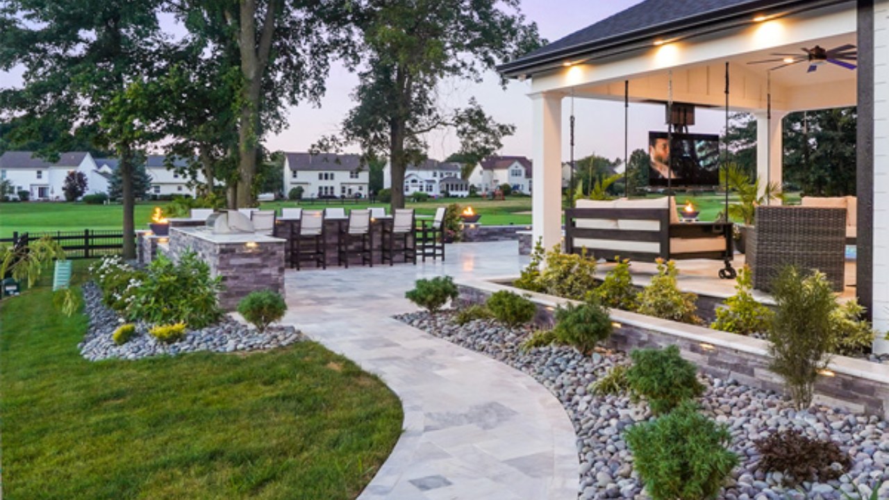 Backyard Simple Paver Patio Ideas Extend a Back Porch with a Simple Paver Patio Idea