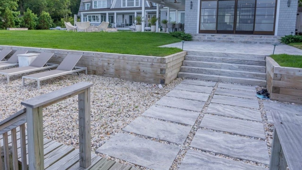 Stone and Gravel Outdoor Flooring for Transitional Spaces