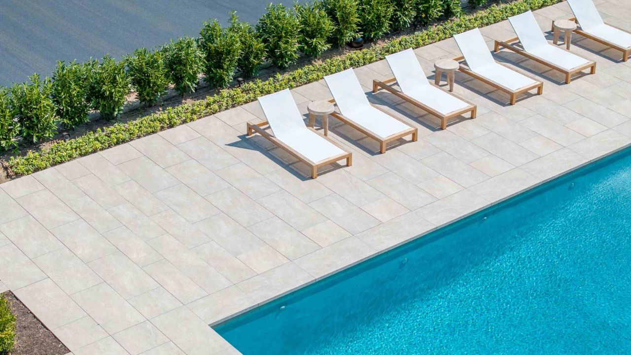 Light Neutral Coastal Palette Porcelain Pavers for Pool Deck