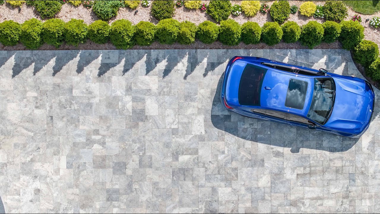 Modern Driveway Design Using Large Stone Pavers