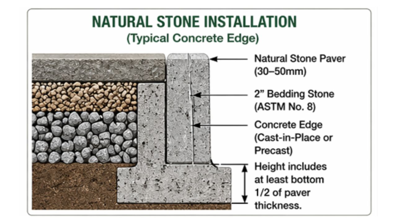 Natural Stone Permeable Pavers Installation