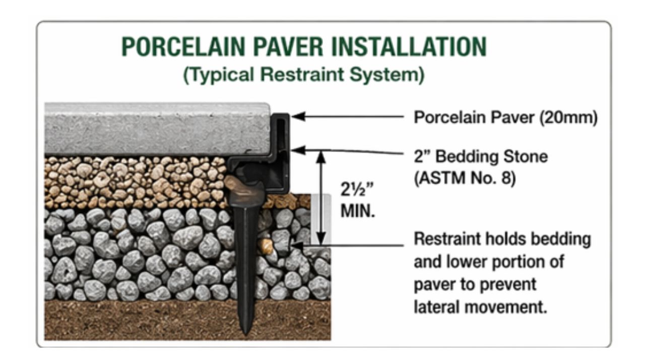 porcelain permeable pavers installation