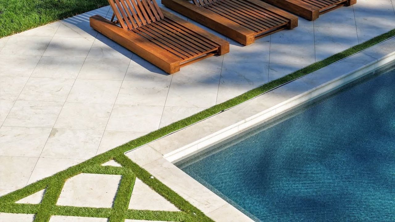 NT Pavers Modern Pool Deck Designs Using Natural Stone