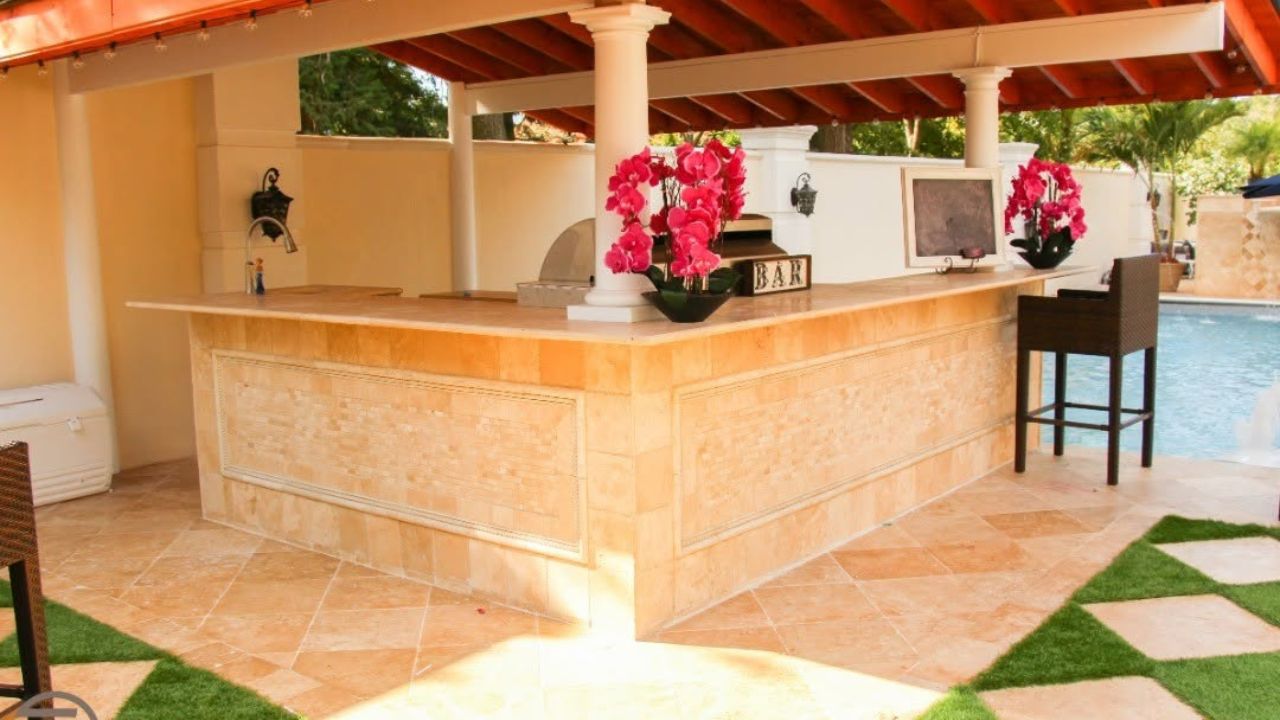 Create a Rustic Entertaining Area with Ivory Travertine