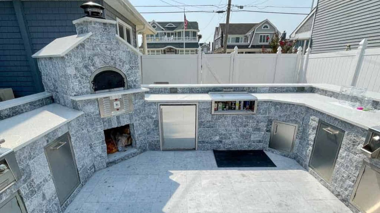 Outdoor Kitchen Ideas Using Stone Pizza Oven Entertainment Hub