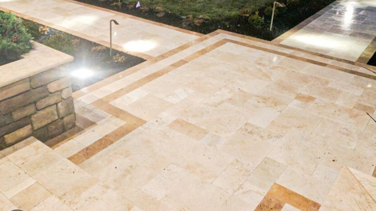 Creative Border for Travertine Patio