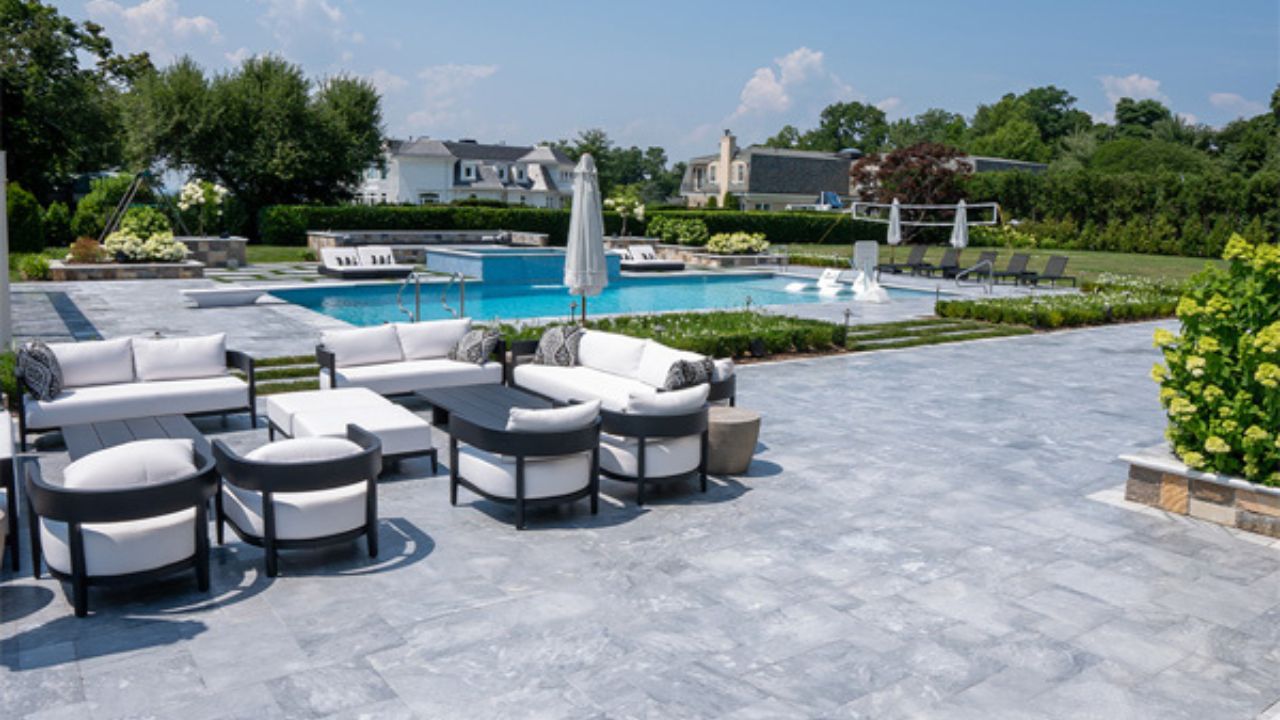 Best Marble Finish for Slip Resistance Luxe Blue Brushed Marble Pavers