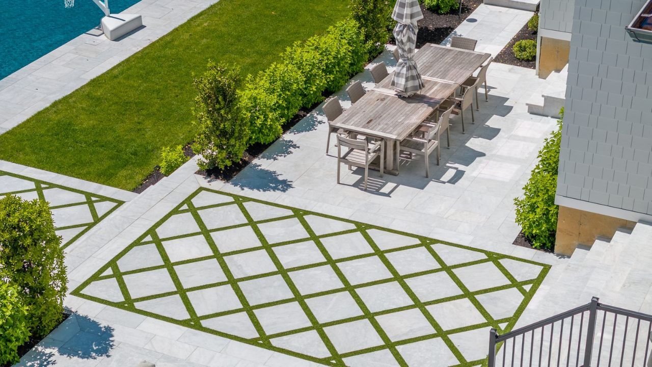 Luxury Gathering Space with Afyon Glacier Ice Marble Pavers