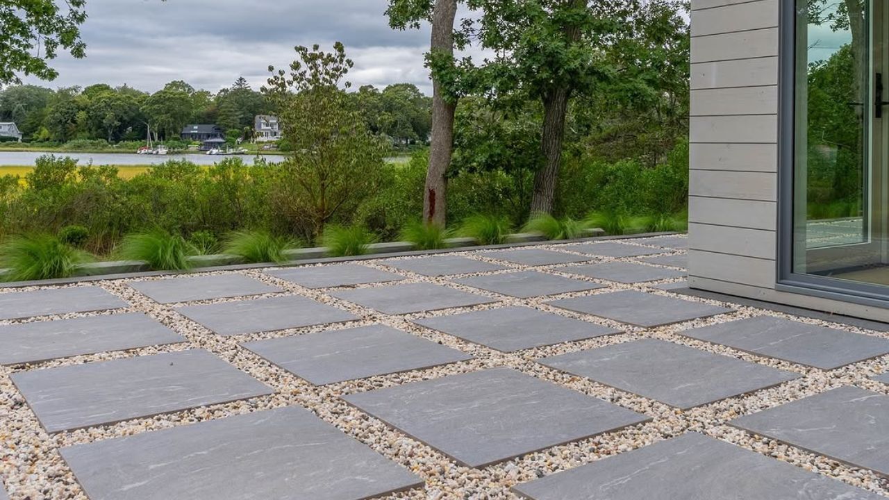 10 Large Format Paver Designs That Make Small Spaces Look Bigger Oversized Square Grid Pattern using Porcelain Pavers Outdoor