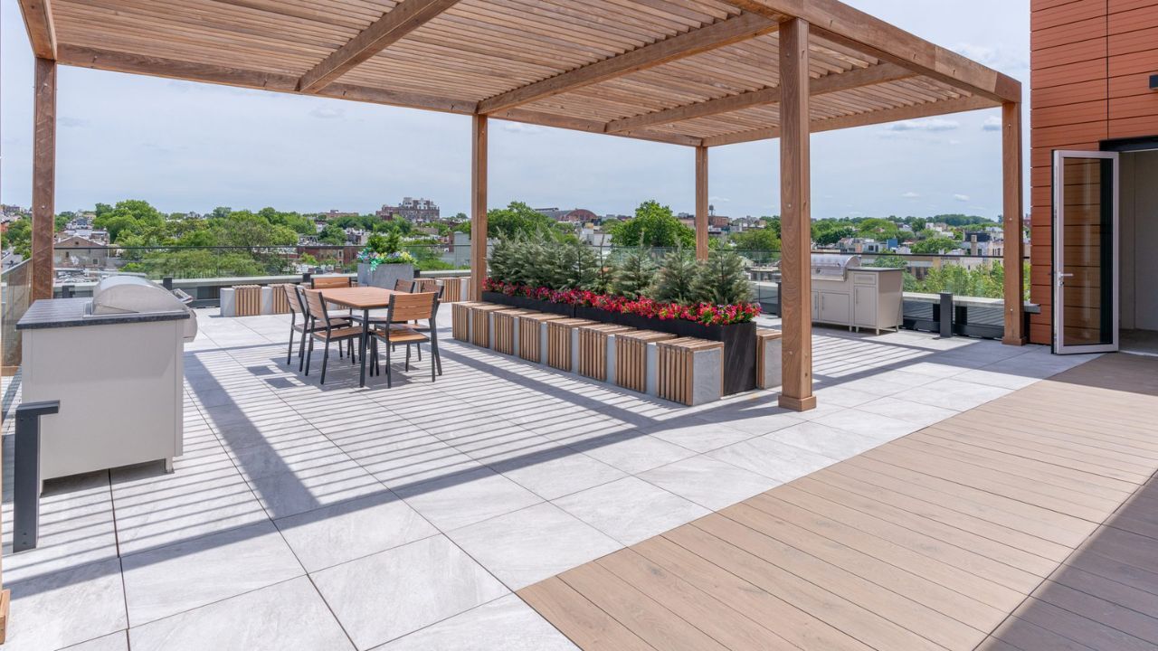 Rocky Porcelain Pavers Modern Outdoor Entertainment Patio