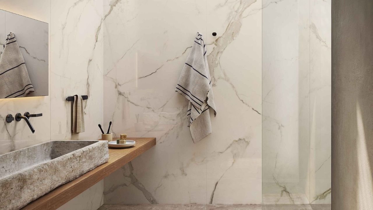 Bathroom Wall Stone Look Tile for Relaxed Bathrooms