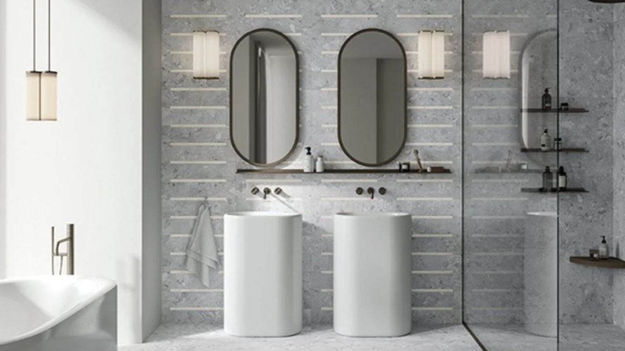 Gray Matte Porcelain Bathroom Wall Tiles