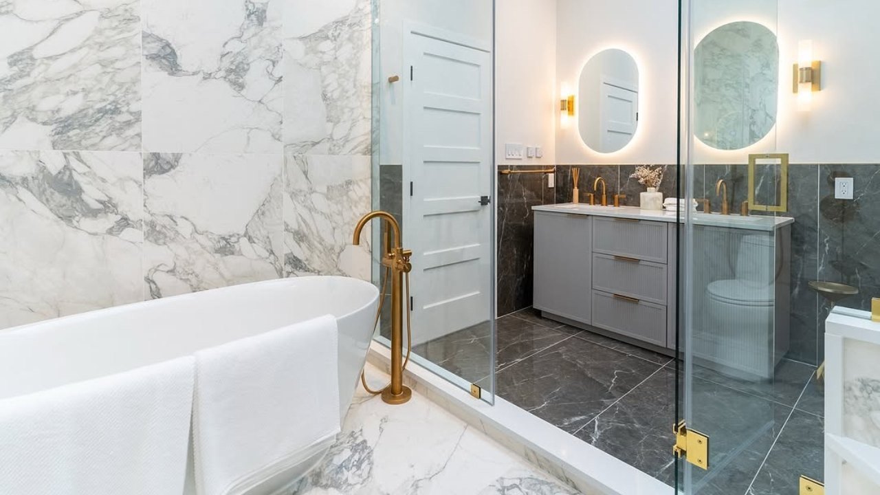 Marble look Porcelain Bathroom Wall Tile