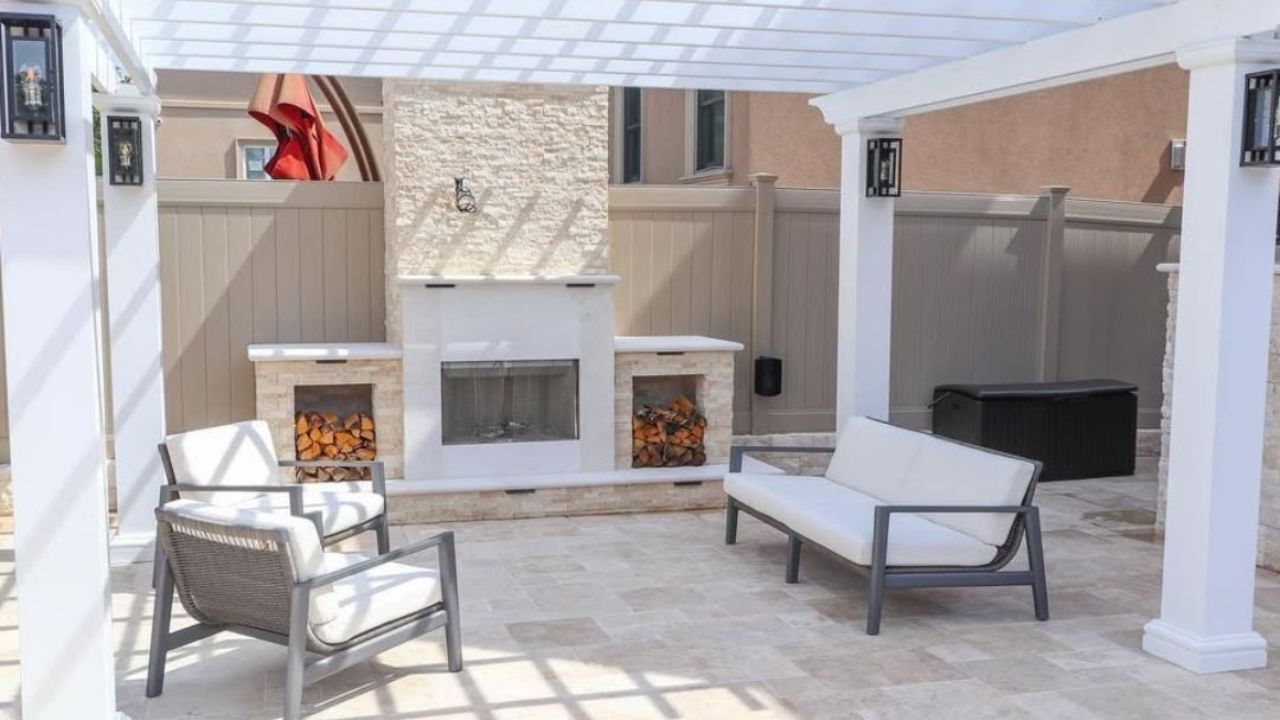 NT Pavers Modern Outdoor Fireplace Ideas