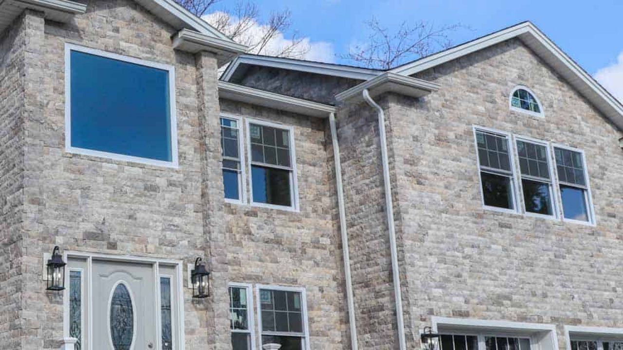 Silver Travertine Veneer Stone for Facade