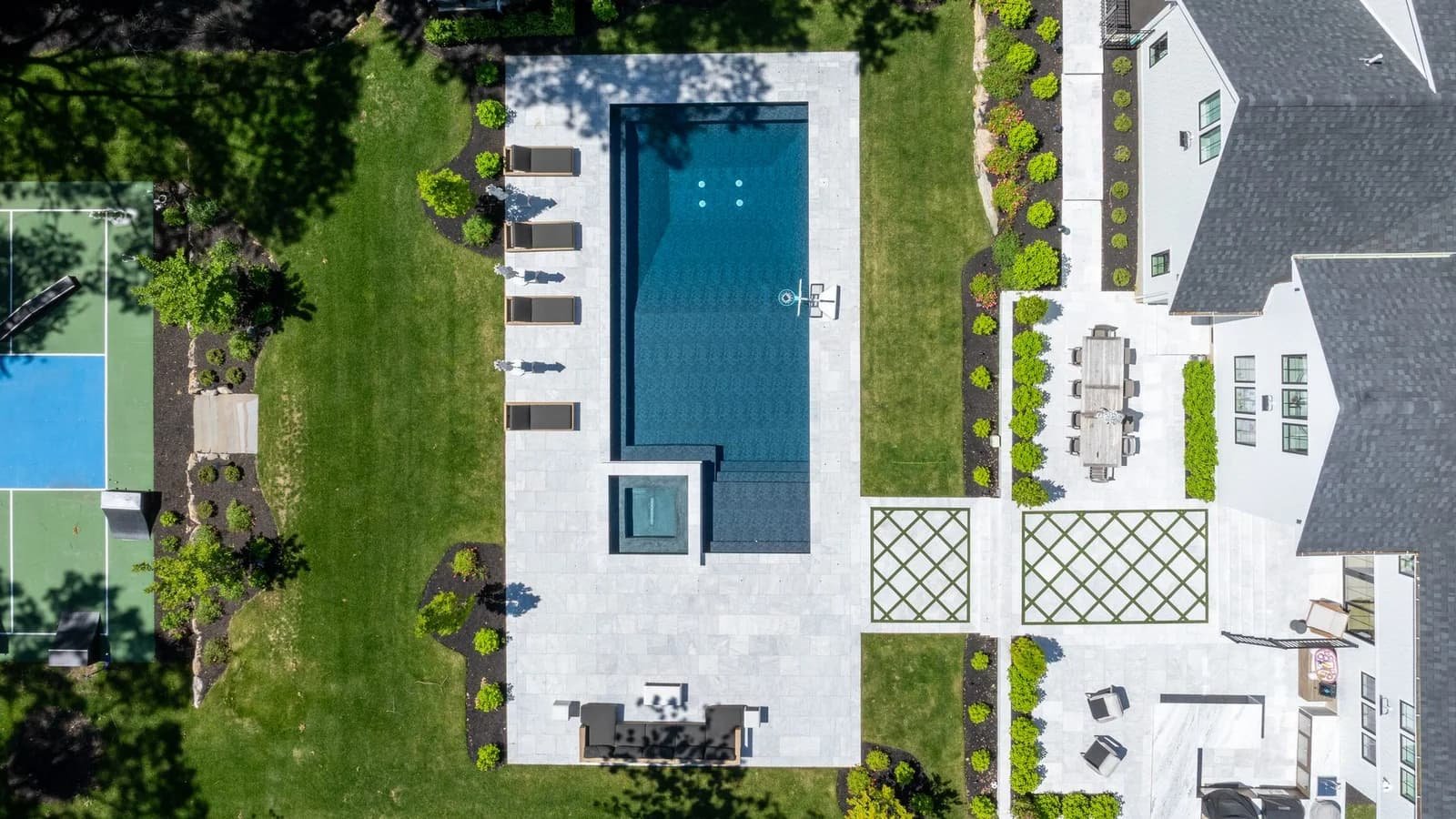 Afyon Ice Glacier Marble Pavers and Pool Copings used in a residential outdoor project