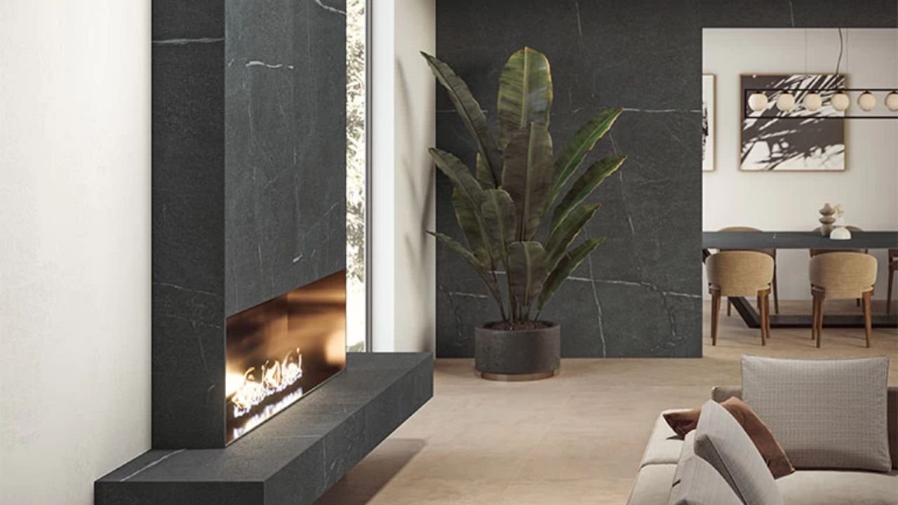 Best Slab for Fireplace Large format Porcelain Options