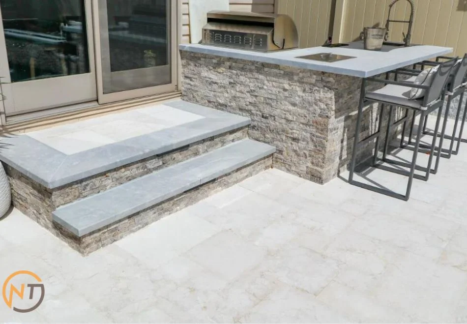 Concrete Look Porcelain Tiles For Backyard Outdoor Kitchen