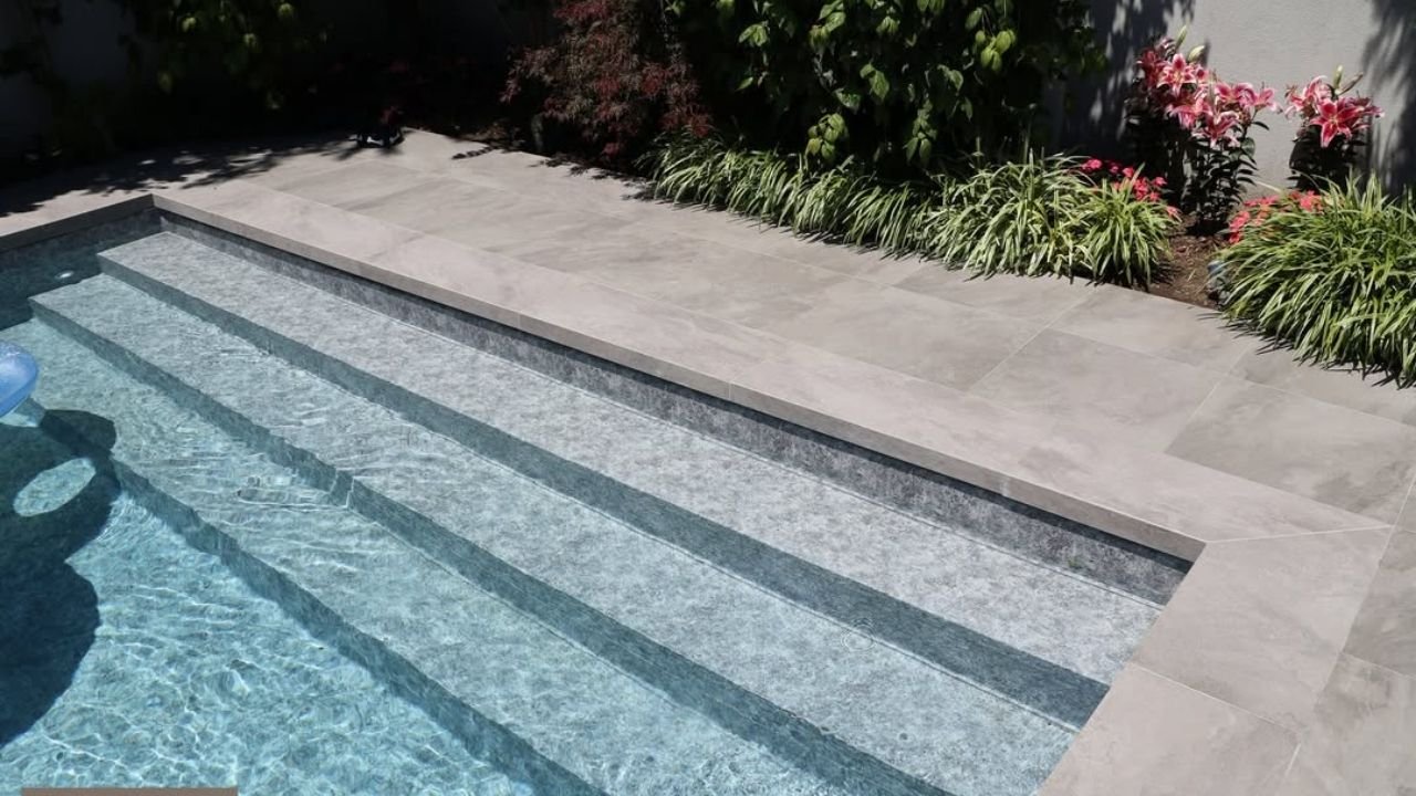 Mitered Porcelain Pool Coping and Edges