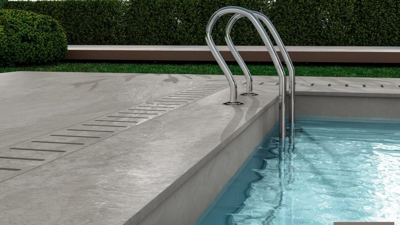 Mitered Porcelain Pool Coping and Pool Corners