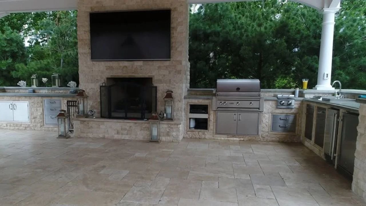 Ivory Travertine Stone Veneer for Fireplace